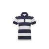 Moncler Striped Polo Shirt In Blue