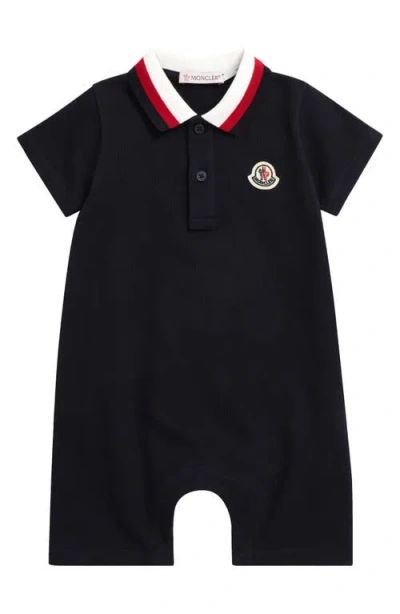 Moncler Short-sleeved One-piece Suit In Navy