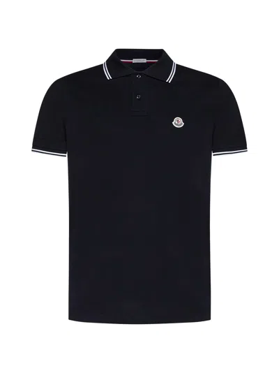 Moncler Polo Shirt In Blu