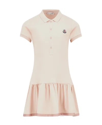 Moncler Polo Shirt Dress In Pink