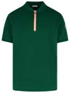 Moncler Cotton Zip-up Polo Shirt In Green
