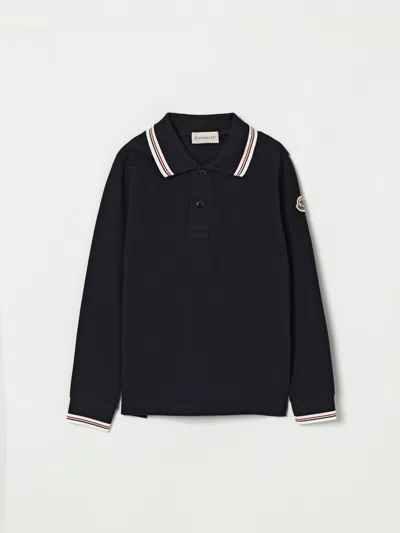 Moncler Polo Shirt  Kids Color Blue In Black