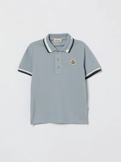 Moncler Kids' ポロシャツ  ボーイ カラー ブルー In Blue