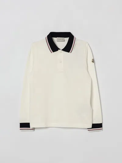 Moncler Kids' ポロシャツ  ボーイ カラー ホワイト In White