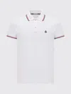 Moncler Cotton Piquet Polo Shirt With Tricolor Trim In White