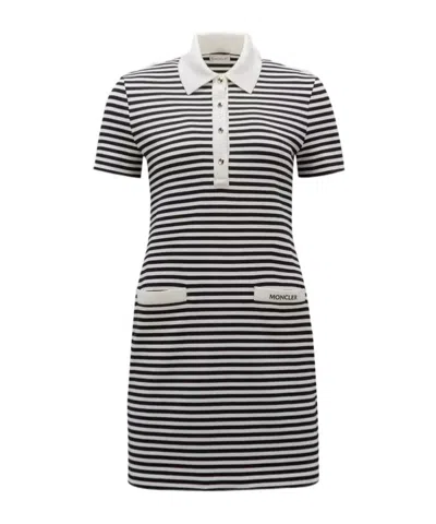 Moncler Polo Shirt Mini Dress In Black