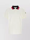 Moncler Cotton Polo With Black And Red Collar