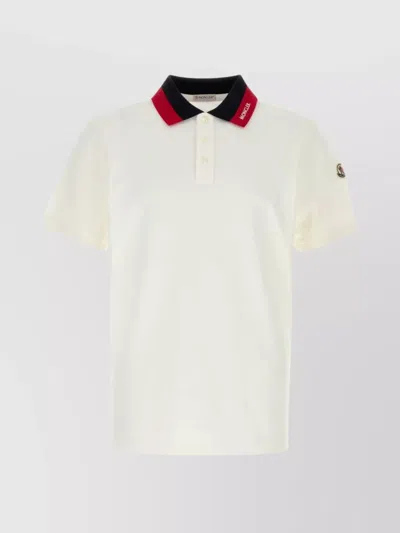 MONCLER POLO SHIRT PIQUET COLLAR CONTRASTING
