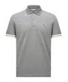 Moncler Short-sleeved Polo Shirt With Logo In Gray