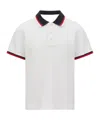 Moncler Polo Shirt With Lapel Short Sleeve In White