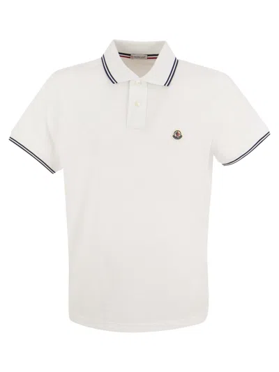 Moncler Polo Shirt With Logo In White