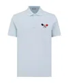 Moncler Polo Shirt With Logo Sticker In White