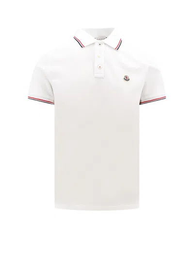 Moncler Polo Shirt With Logo In White