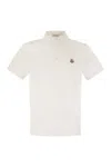 Moncler Cotton Polo Shirt With Logo On The Front In White