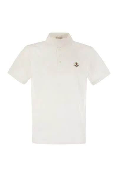 Moncler Polo Shirt With Logo In White