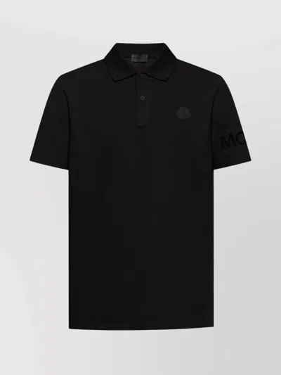 MONCLER POLO SHIRT WITH SHORT SLEEVES AND COLLAR
