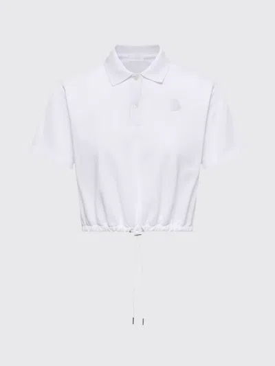 Moncler Polo Shirt Woman In White