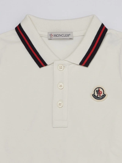 Moncler Kids' Polo+shorts Suit In Bianco-blu