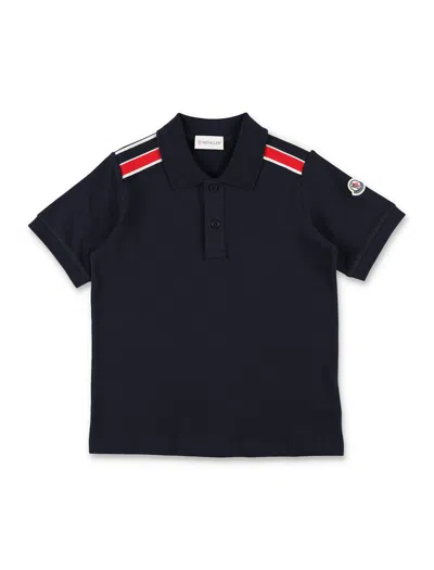 MONCLER KID - TRICOLOUR-TRIMMED POLO SHIRT