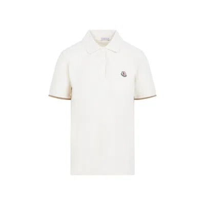 Moncler Polo-style T-shirt In Chic Nude Palette In Natural