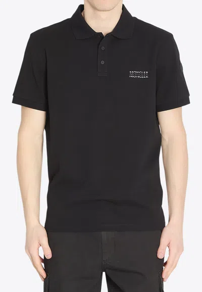 MONCLER POLO T-SHIRT WITH LOGO-PATCH