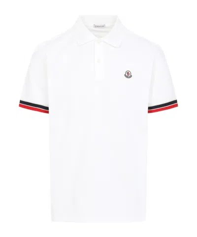 MONCLER MONCLER LOGO PATCH SHORT SLEEVED POLO SHIRT