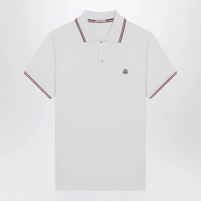 Moncler White Short Sleeve Polo Shirt