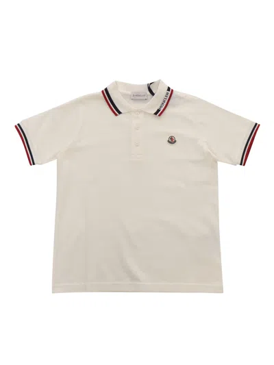 Moncler Kids' Polo With Logo In Beige
