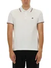 Moncler White Cotton Short-sleeved Polo T-shirt In White