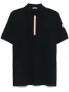 Moncler Zip Polo Shirt In Blau