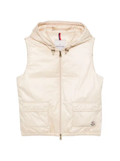 Moncler Polyamide Lansette Hooded Gilet Vest In Pink