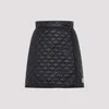 Moncler Quilted Black Skirt With Glossy Finish And Wrap Style In Black