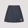 Moncler Quilted Black Skirt With Flared Silhouette In Blue