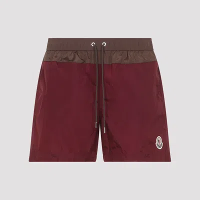 Moncler Polyamide Swim Shorts Contrast Insert Detail In Purple