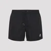 Moncler Logo Patch Detail Elastic Waist Swim Shorts In Black