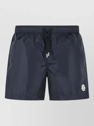 Moncler Polyamide Swimsuit Elastic Waistband Back Pocket In Blue