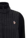 Moncler Knit Ski Jacket With Padded Front And Zip Closure In Black