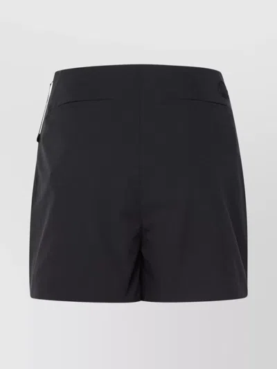 Moncler Polyester Blend Shorts Side Slit In Black