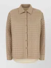Moncler Polyester Shirt With Cuffed And Quilted Sleeves In Neutral