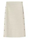 Moncler Microfiber Quilted Midi Skirt In Gold