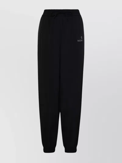 Moncler Black Polyester Pants In Negro