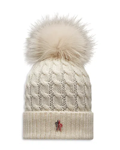 Moncler Pom Pom Beanie In White