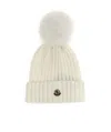 Moncler Tricot Hats White In Nude