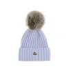 Moncler Ribbed Knit Hat With Fluffy Pom-pom