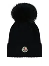 Moncler Pompom Beanie Hat In Blue