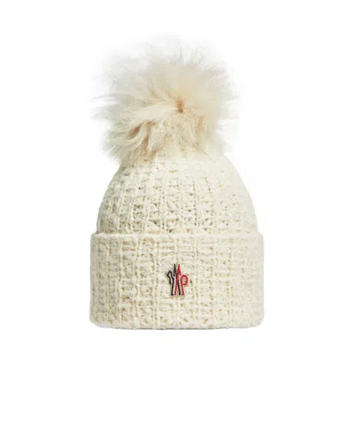 Moncler Pompom Beanie In White