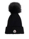 Moncler Pompom-detail Wool Beanie In Black