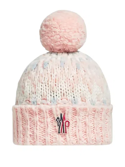 Moncler Kids' Pompom-detailed Beanie Hat In Pink