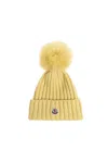 MONCLER MONCLER POMPOM-DETAILED RIBBED-KNIT BEANIE