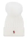 Moncler Pompom Virgin-wool Beanie In Weiss